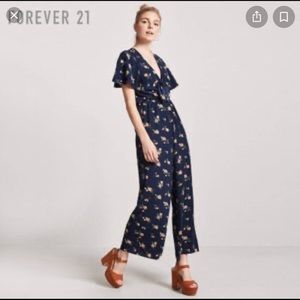 Navy Floral Printed Jumpsuit
